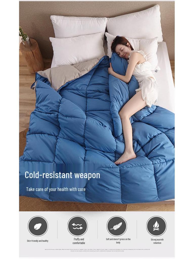 Пуховое бархатное одеяло: Дышащее одеяло для всех сезонов - Идеально для общежитий, гостиниц и гостевых домов