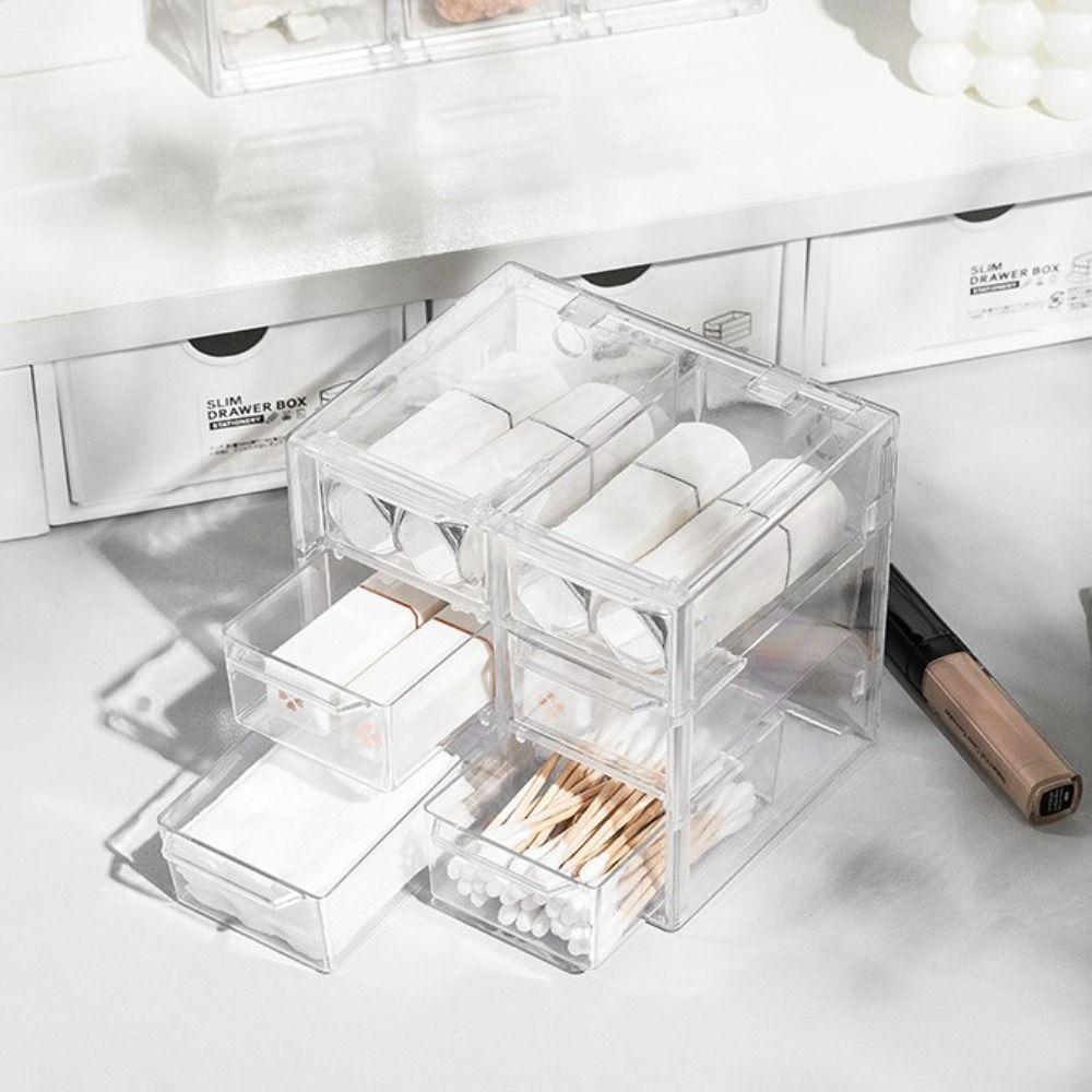 Прозрачный ящик для хранения ювелирных изделий, ящик для хранения на рабочем столе, ящик для хранения, органайзер для канцелярских принадлежностей