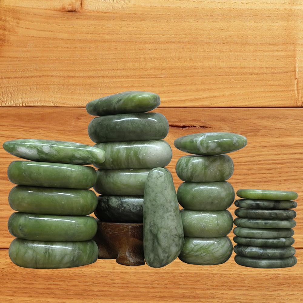 Tontin Jade Glazuur Hot Stone Massage Set Massager Terug Massageador Gezondheidszorg Stenen Voor Massage Wervelkolom Basalt Lava Steen Spa