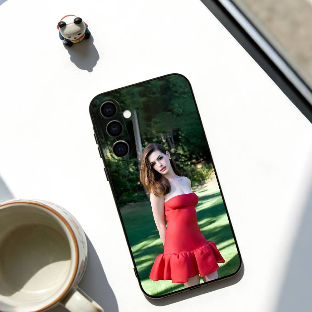 Чехол для телефона Anne Hathaway Мягкий черный Для Samsung Galaxy A73,A72,A71,A70,A53,A52,A51