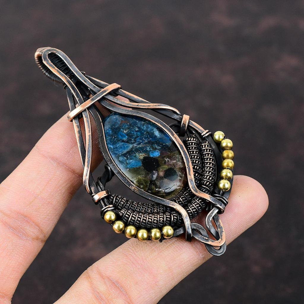 Watermelon Tourmaline Pendant Copper Wire Wrapped Pendant Gemstone Jewelry For Gift Copper Wire Wrap Jewelry Handmade Latest Design Pendant