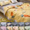 Summer Thin Quilt Washable Cotton Air-conditioning Quilts Soft Skin Friendly Blanket for Child Adult Double Bed Comforter Print