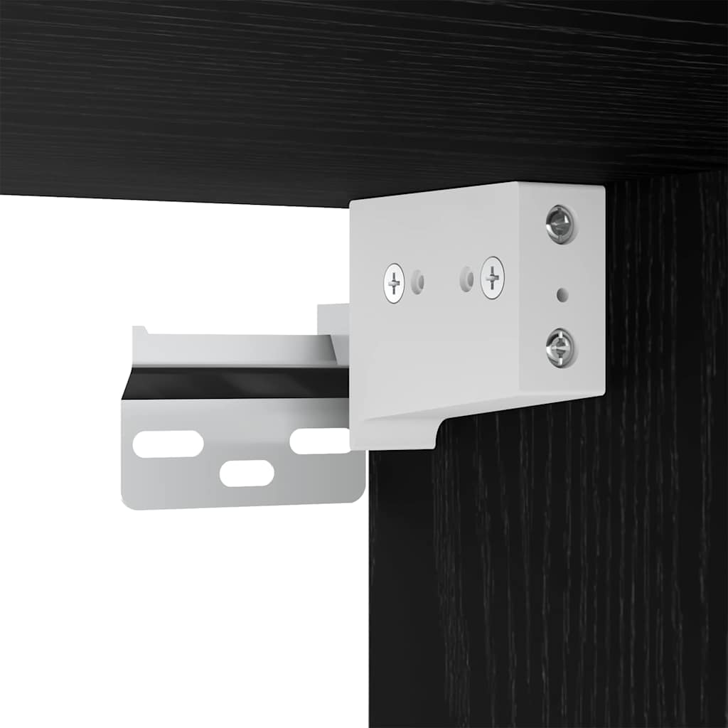Mirror Cabinet with Shelf Black Oak Effect 91 x 15 x 76.5 cm