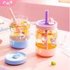 Для стакана-кружки Sanrio из высокоборосиликатного стекла, кофейной кружки для молока, мультяшной кружки для сока и овсянки с термостойким силиконовым чехлом