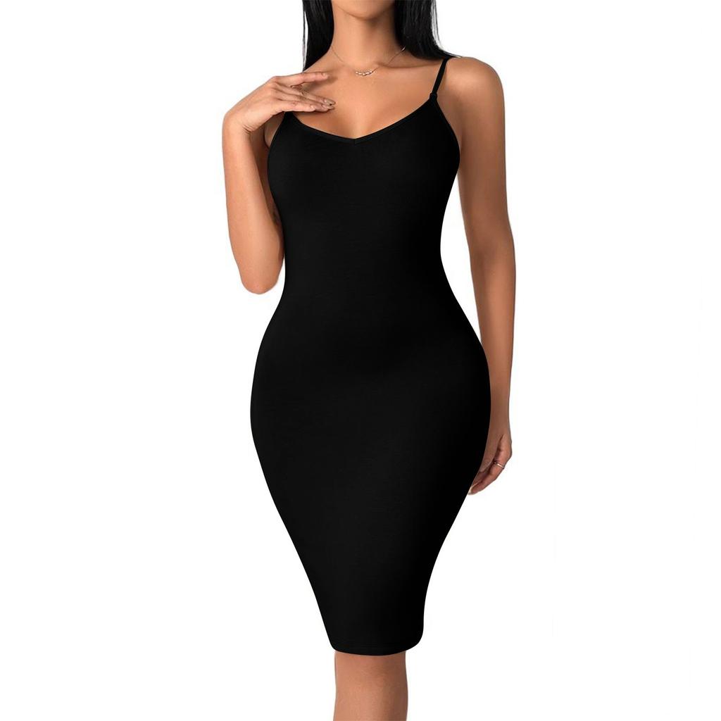 Женские обтягивающие сексуальные однотонные облегающие платья с подтяжкой талии и утягивающим эффектом на бедрах и животе