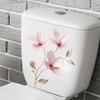 Flower Pattern Toilet Sticker Delicate Floral Design Lid Decal Waterproof Removable for Commercial Restroom Home Decor