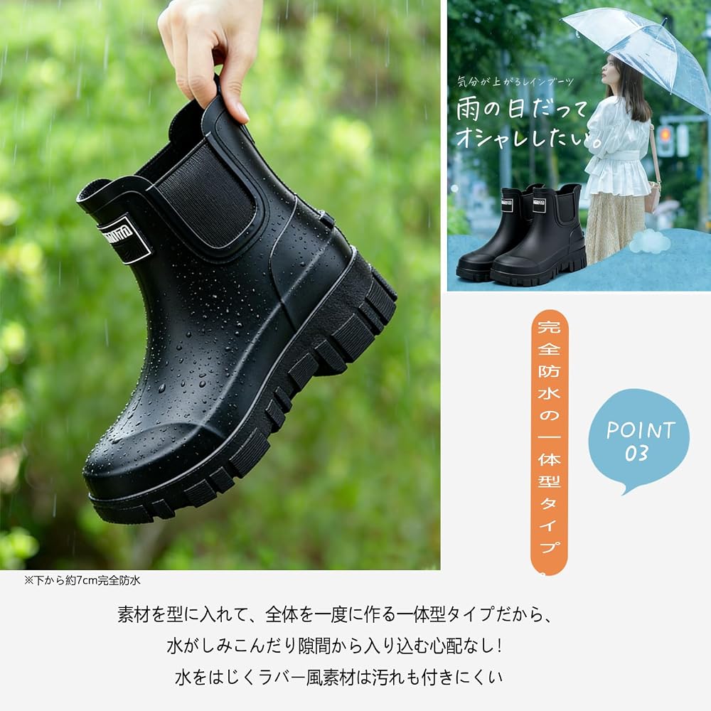 MERPHINE Rain Boots for Men and Women - Side Gore Short Boots - Waterproof Rain Boots for Fishing,