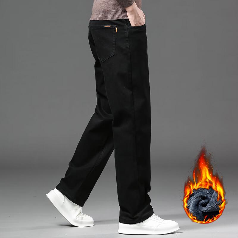 Мужские зимние джинсы Yiliteng в стиле business casual на флисовой подкладке