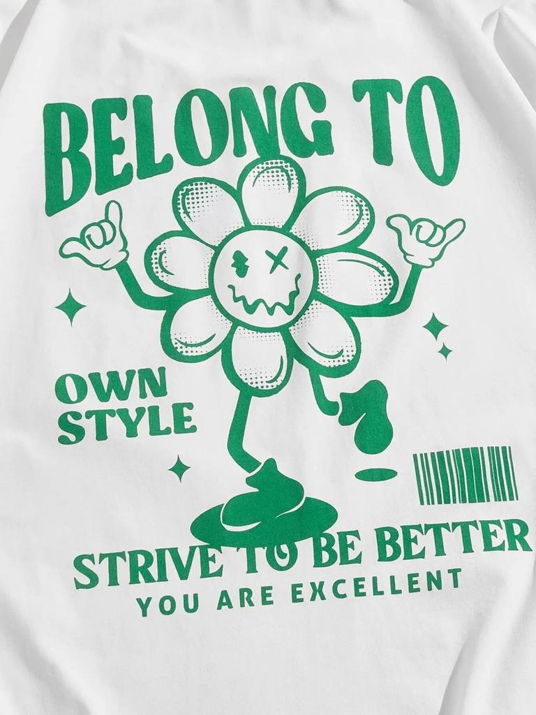 Belong To Own Style Strive To Be Better Men T-Shirts Fashion Cotton Clothes Loose Oversize T Shirt Casual Tee Cotton Tops