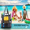 Versatile Mesh Beach Bag with Compartments for Slippers, Swimsuit, Swim Trunks - Single Shoulder Swim and Travel Tote