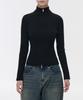 MUSINSA STANDARD WOMAN Ribbed Slim Knit Zip-Up [Black]