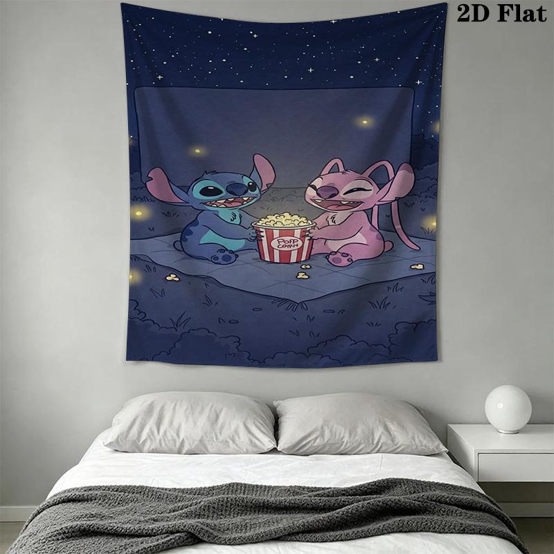 Stitch Lilo'S Tropical Adventure Tapestry Background Cloth Fashion Print Background Wall Hanging Cloth Wall Decoration Home Decor