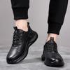 FashionAutumn Winter New Designer Cow Leather Shoes for Men Fashion Black Lace Up Sports Casual Sneakers Male Korean Zapatos Hombre