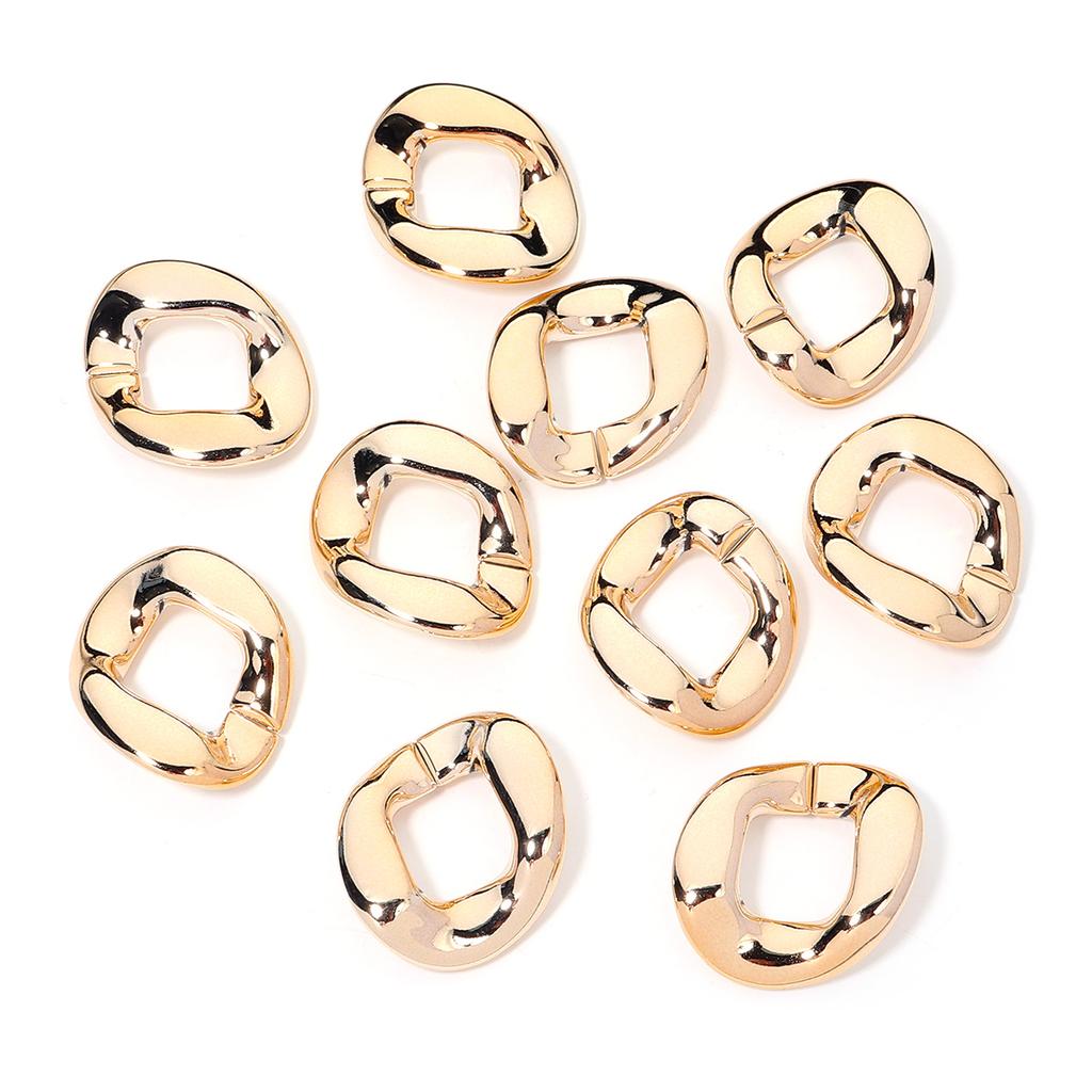 10pcs/lot 48X40mm Plated Acrylic Chain Buckle For Jewelry Making Connectors DIY Necklace Bracelet Purse Chain Accessory