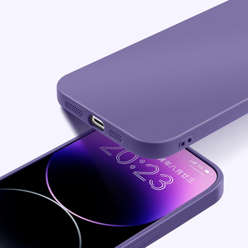 Чехол-бампер из жидкого силикона TPU для iPhone 11 12 13 14 15 16 Pro XS Max XR X 8 7, противоударный чехол Funda