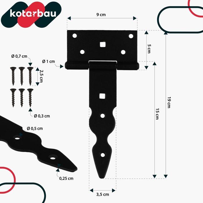 Дверные петли - KOTARBAU - 150 мм - Оцинкованная сталь - Порошковое покрытие - 2 шт.