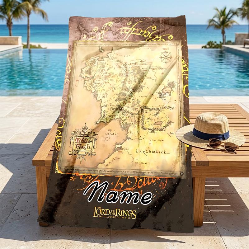 Custom Name Tower Power Stylish Digital Printing Beach Towel Quick‑Drying Absorbent Blanket for Beach Pool Gym Travel