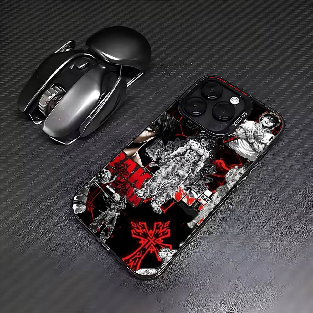 Чехол для телефона Аниме B-Baki hanma Для iPhone17,16,15,14,13,12,11 Plus,Pro Max Цветной Посеребренный Внутренняя крышка