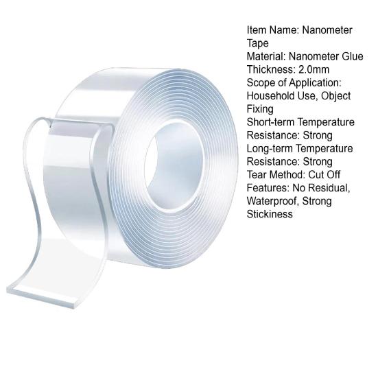 1 рулон 300 см нанометровой ленты водонепроницаемая двусторонняя сверхпрочная лента с сильным клеем съемная