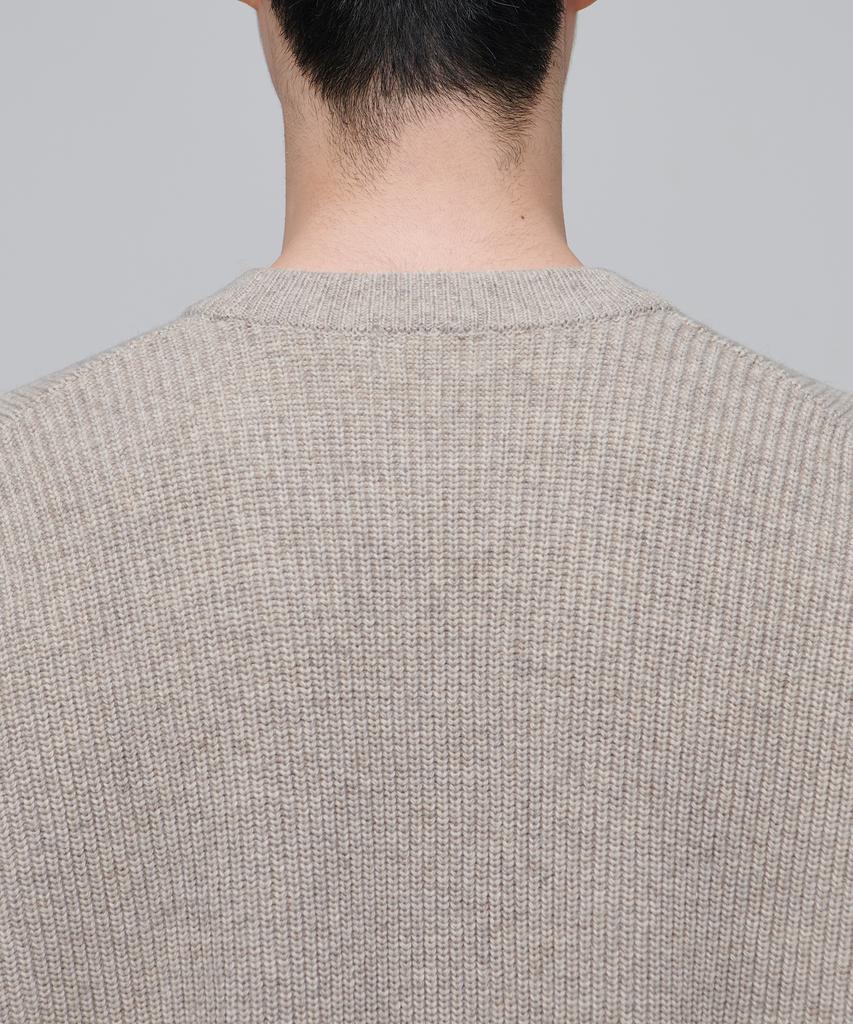 MUSINSA STANDARD Oversized Ribbed Crew Neck Knit [Oatmeal]