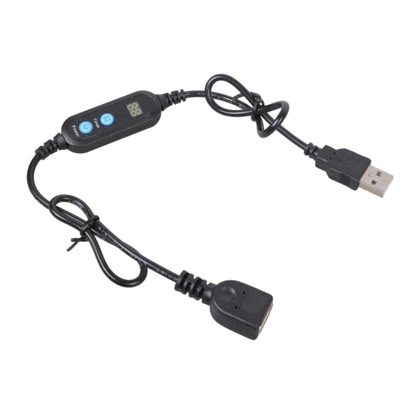 Programmable USB Timer Extension Cord with 12 Hour Cycle Timing Switching Cable Plastic Texture for Office and Home Use