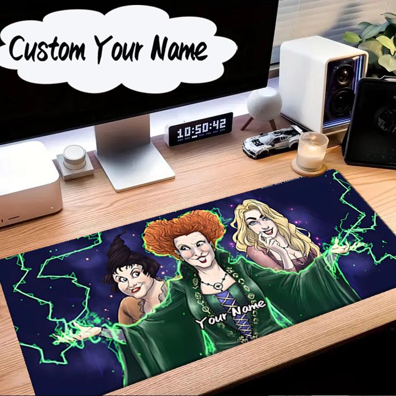 Custom Name Mouse pad Witch Sisters In The Moonlight Mouse Pad Desk Mat, Non-Slip Rubber Backer Pad For Computer Notebook Gaming Mouse Pad Gift
