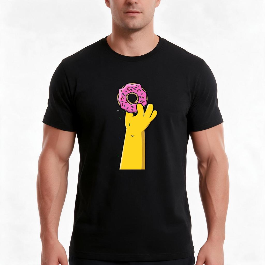 Homer Donut Tshirt Summer Casual Cotton Tee Oversized Streetwear Tops Vintage Graphic Print Loose Fit Short Sleeve