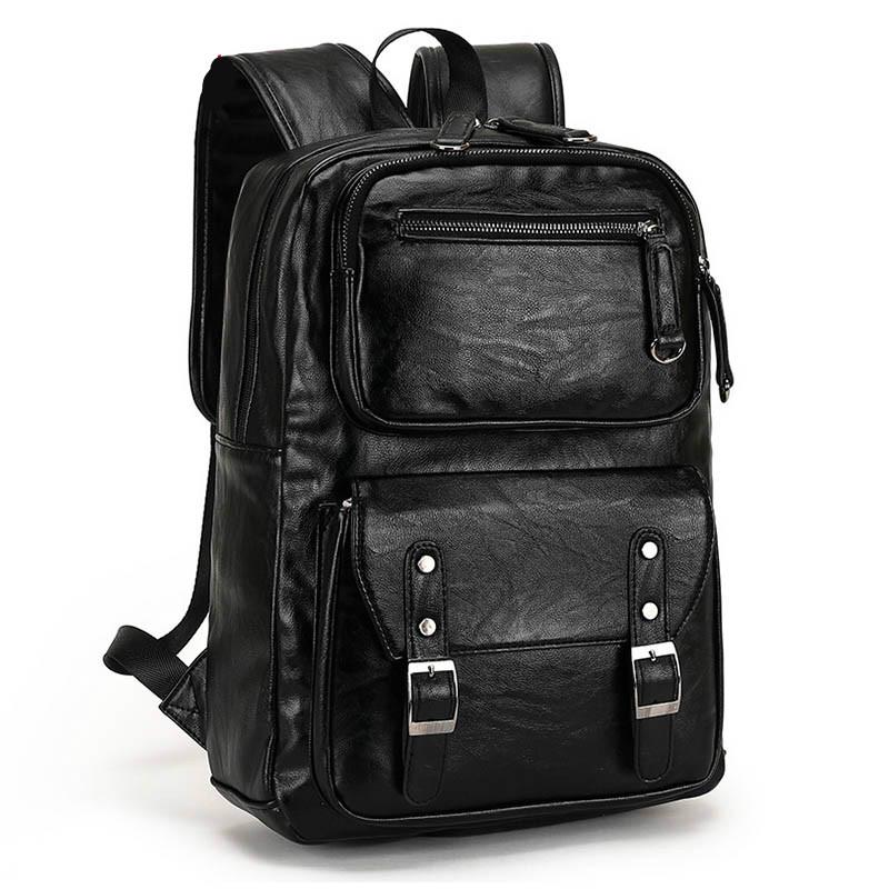 Men's Large Leather Antitheft Travel Backpack Laptop Bags Men Black Bagpack Boy Big Capacity School Male Business Shoulder Bag