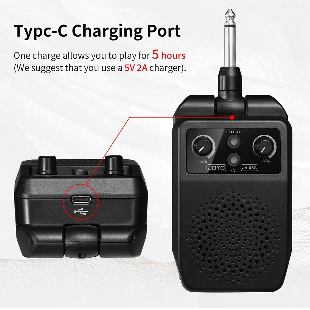 JA-05G Портативный гитарный усилитель-штекер со встроенными 4 эффектами, Plug and Play, Мини-усилитель, Динамик для практики электрогитары