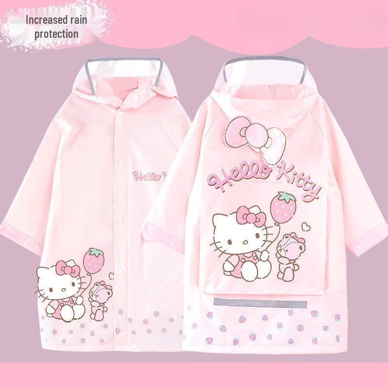 Handun Hello Kitty Children's Raincoat with Backpack Slot