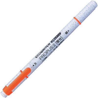 Mitsubishi Pencil Маркер-хайлайтер EcoWriter 2 Толстый и Тонкий, Упаковка 10 шт., Ручки Pro-Pass, Наконечники, Оранжевый, PUS101TEWR.4,