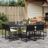 VidaXL 9pcs Garden Dining Set Black Cushions Wicker, Outdoor Dining Set, Dining Furniture of 3295063