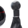 Seat Leon II 2005- BLACK-BEIGE gear shift knob + gaiter with CHROME frame 5 SPEEDS