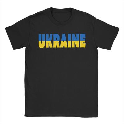 Мужские футболки Украина Повседневная футболка с коротким рукавом и круглым вырезом Хлопковая футболка с принтом