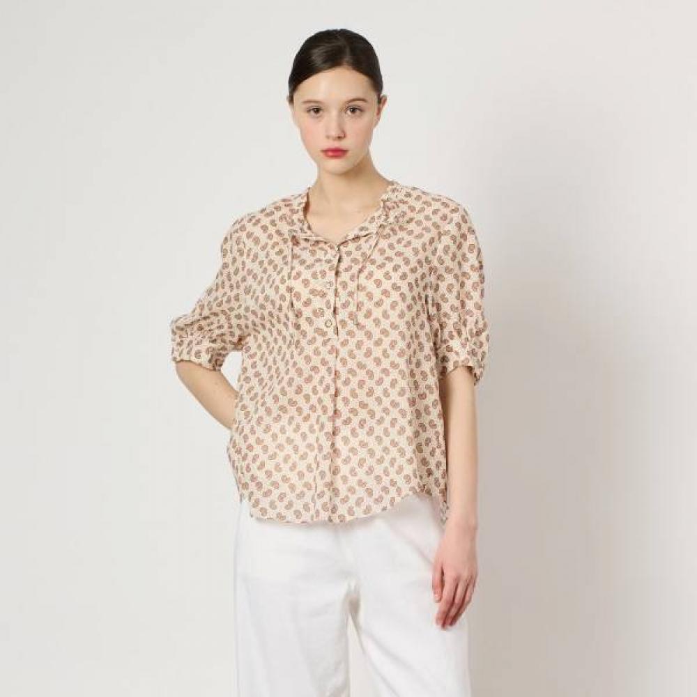 Bcbg Cotton Paisley Print Blouse B4m5b444