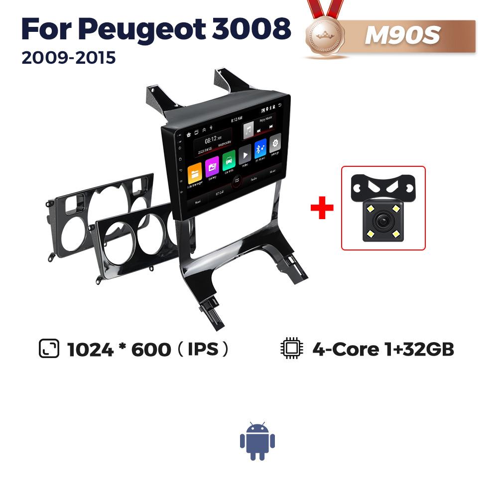 NaviFly Android Car Radio For Peugeot 3008 2009-2015 Android 2Din Stereo Receiver Wireless Carplay Auto Multimedia Player GPS BT