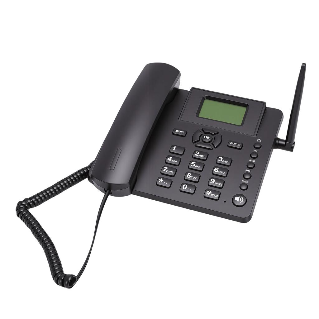 Беспроводной GSM Настольный Телефон Четырехдиапазонный Две SIM-карты 2G Стационарный Беспроводной Телефон с Антенной Радио Будильник для Домашнего Звонка