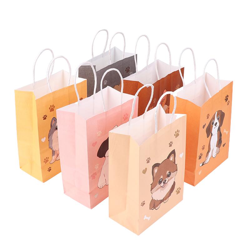 6 шт. бумажный пакет для собак с ручкой, сумка для конфет на день рождения собаки, сумка для детского дня рождения, сувениры на свадьбу, принадлежности для детского душа