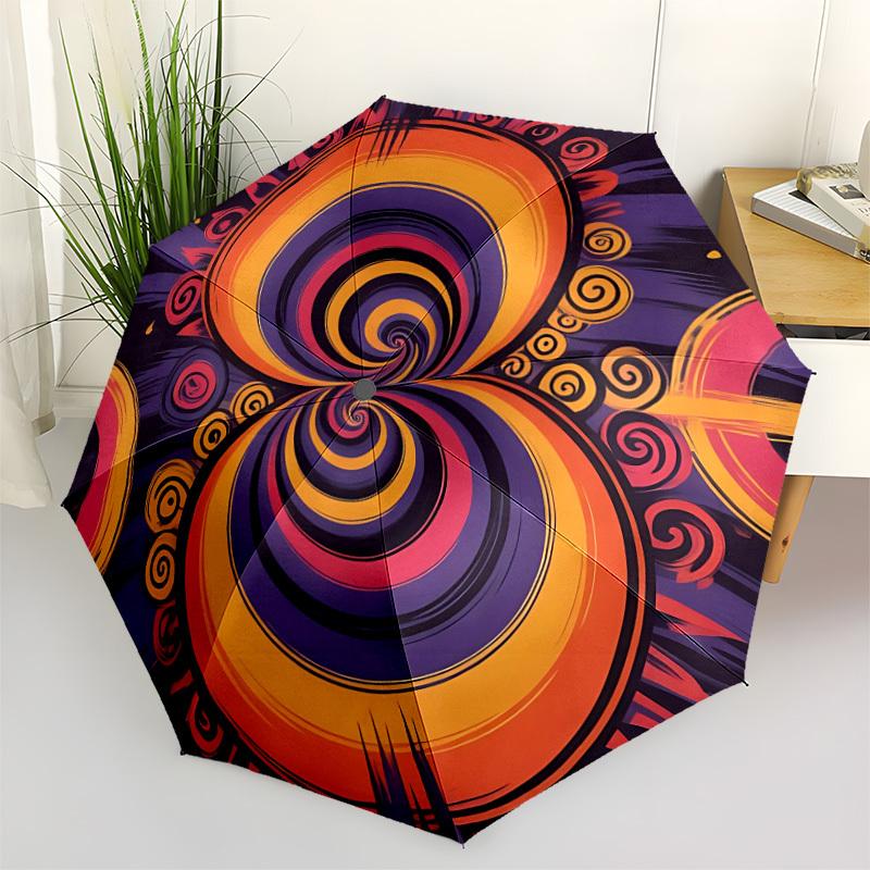 1pc Spiral Art Umbrella Portable Folding Umbrella Durable Iron Frame, Suitable for All Seasons Home Travel Outdoor yy260319064