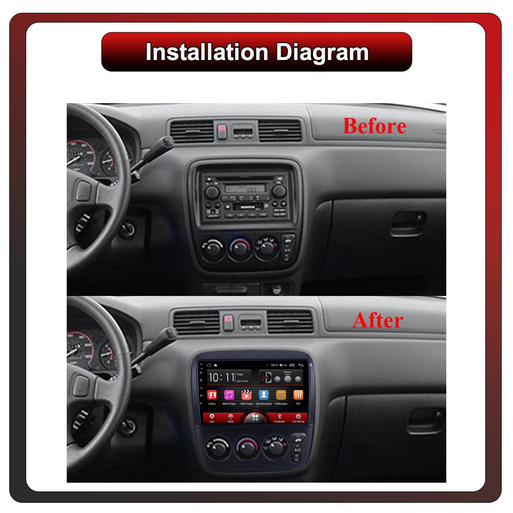 2Din Android Car-Play Car Radio,Honda CR-V 1995-2001,Multimedia Player Head Unit Stereo GPS Navigation BT WIFI,2+32GB