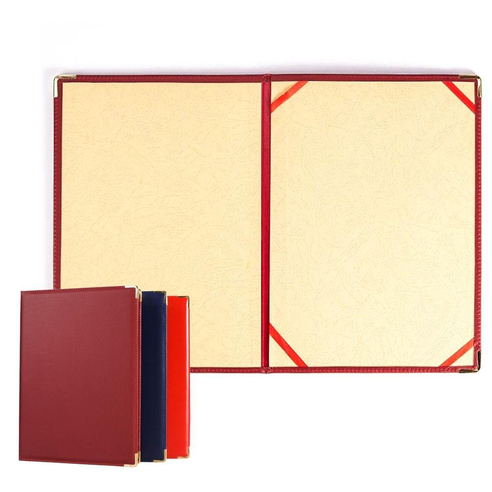 No Inserts A4 Agreement Folder PU Leather Contract Book Certificate Diploma Cover Conference