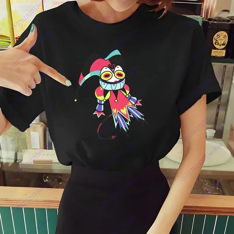 Женская футболка Helluva Boss Летняя футболка с коротким рукавом и принтом жевания Забавная футболка Харадзюку Топы Мужская футболка Уличная одежда