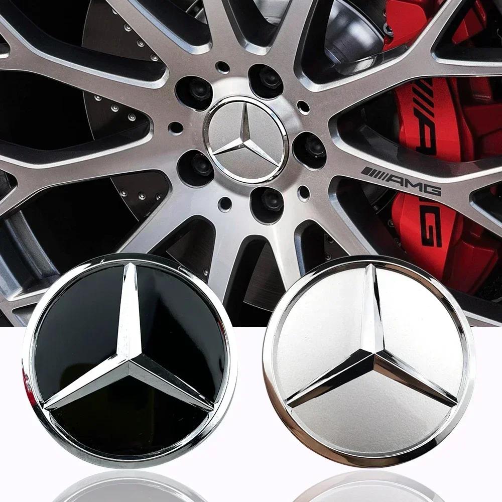 VOCCL1 2025 для Mercedes benz AMG 4 шт. 60 мм Черно-серебристая эмблема-колпачок колеса автомобиля Логотип-крышка для Mercedes Benz W176 W177 W204 W205 W212 W213
