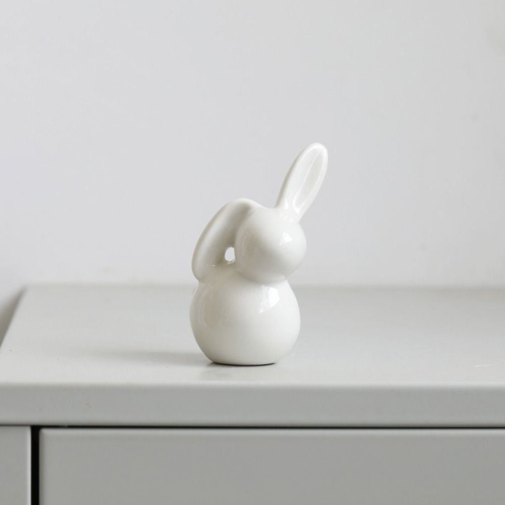 Простая статуэтка кролика Мини-скульптура животного Настольное украшение Фигурка кролика для детей