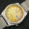 SEIKO 5 AUTOMATIC 7009A VINTAGE JAPAN MENS YELLOW COLOR DIAL WATCH a701490-5 R206b-a701490