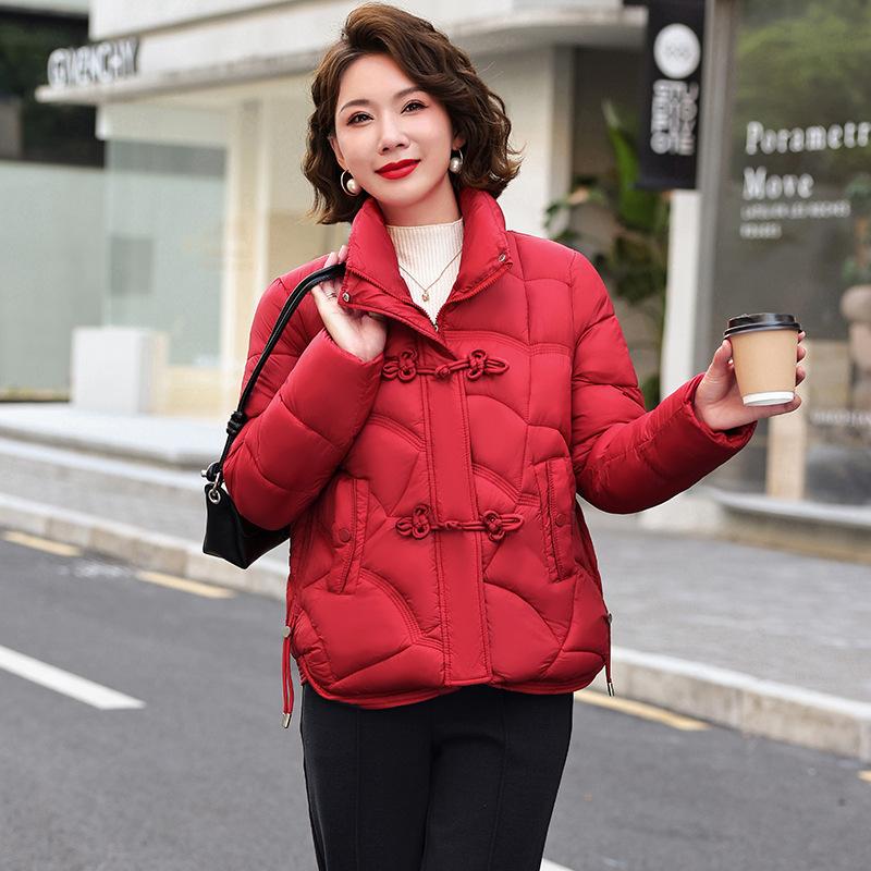 Короткая хлопковая куртка-стойка зимняя новая ретро куртка с пряжкой с подкладкой корейская утолщенная хлопковая куртка женская одежда