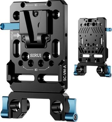 Пластина для крепления батареи SIRUI V-Mount с двумя 15-миллиметровыми стержневыми зажимами Базовая пластина для крепления батареи V-Lock для питания камеры SC-VM-A