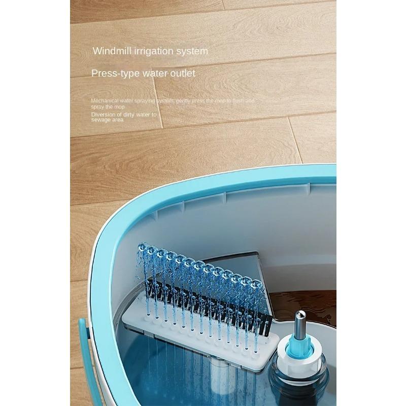 Fresh Water Sewage Separation Mop with Bucket, 360°Rotating Floating Mop, Household Cleaning Tool, No Hand Washing Required