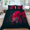 Red Rose Bedding Set Couple Quilt Cover Pillow Cover Bed Sheet/Double Layer Full Size 2/3 Bedding Set Home Decoration