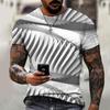 2025 New Men's Personalized Honeycomb 3D Digital Printed Casual Short Sleeve Top T-shirt